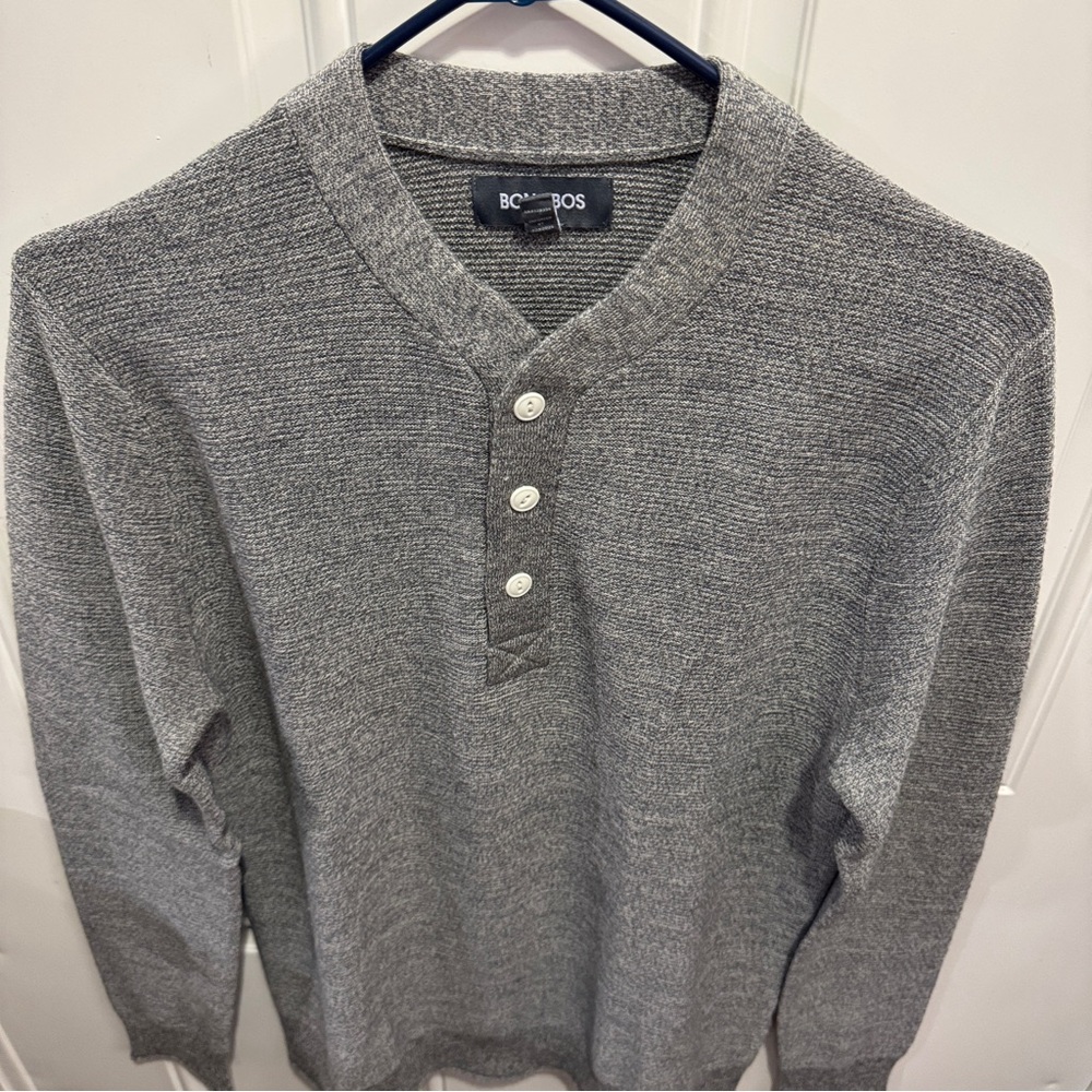 Bonobos Slim Fit 100% Extra Fine Merino Wool Knit Henley Sweater Long Sleeve $98 - Picture 3 of 9